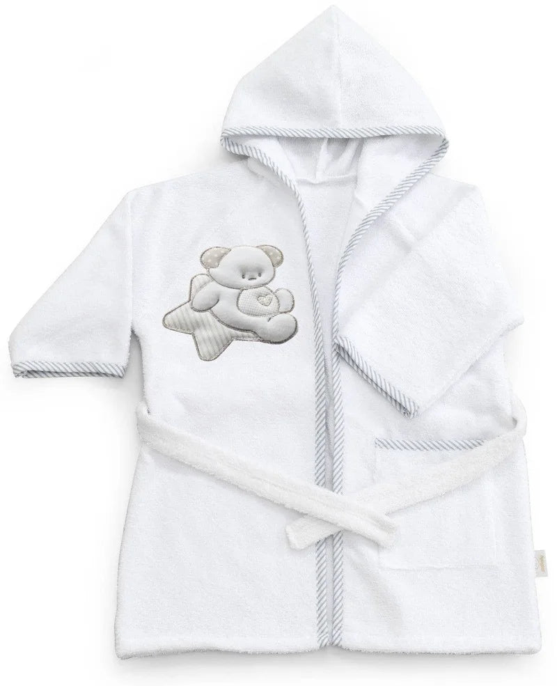 Terry Bathrobe For Babies 0-6 Months Sweet White