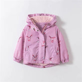 Long Sleeve Zip Shirt Kids Hooded Trench Coat