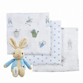 Peter Rabbit Soft Toy & Muslins Gift Set