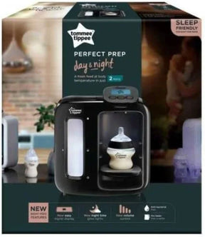 Tommee Tippee Perfect Prep Day & Night, Baby Bottle Maker Machine with Digital Display and Adjustable Volume, Black and Grey