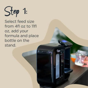 Tommee Tippee Perfect Prep Day & Night, Baby Bottle Maker Machine with Digital Display and Adjustable Volume, Black and Grey