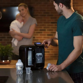 Tommee Tippee Perfect Prep Day & Night, Baby Bottle Maker Machine with Digital Display and Adjustable Volume, Black and Grey