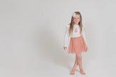 Net Skirt With Oprint Misty Rose
