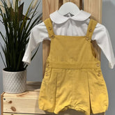 Dungaree Set Snow White And New Wheat