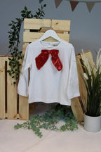 Top With Sequin Bow Snow White