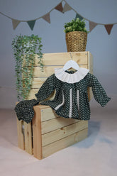 Woven Dress With Pleated Collar Set Thyme