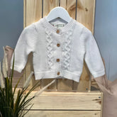 Front Open Cardigan Baby Girls Snow White