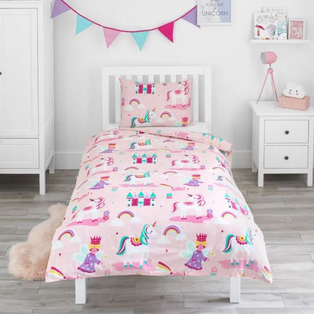 Rainbow and Fairies Single Duvet Set with matching Pillow case