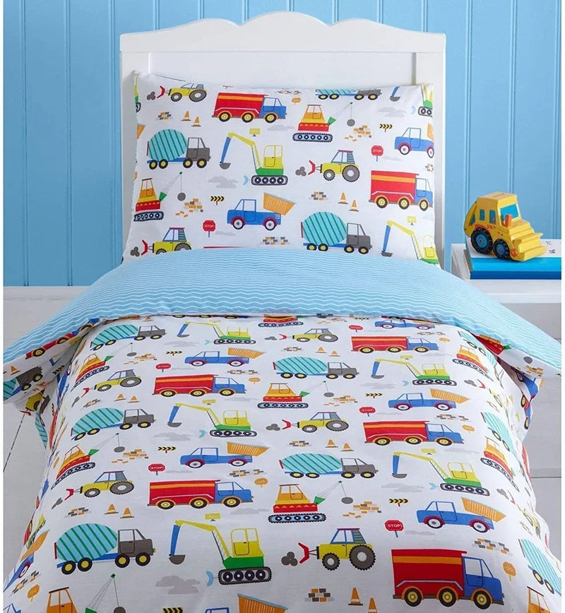 Bright Trucks Toddler Duvet Set with Pillowcase