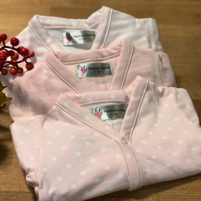 3 pack Sleepsuit Baby Essentials Pink