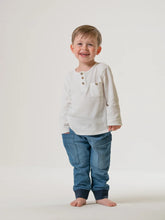 Boys Cream Button Detail Long Sleeve Top