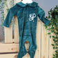 Embroidered All In One Velour Sleepsuit